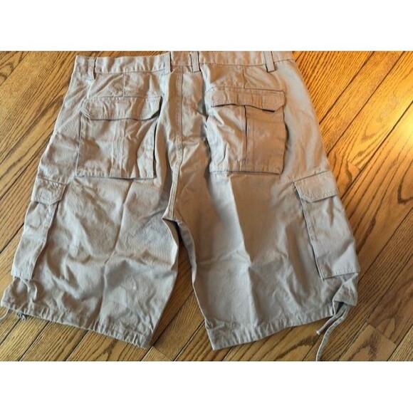 Noiz Jeans Mens Plus Size Cargo Shorts Khaki Size 46 Pockets Belt Loops Cotton - Picture 2 of 8